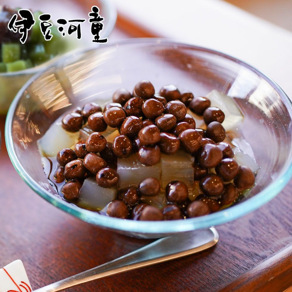 豆てん ホクホクのお豆 コリッコリの角切ところてん 黒蜜 赤えんどう豆